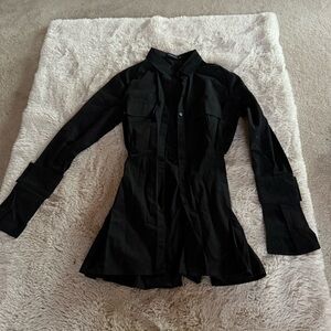 Lioness black collared button down pleated dress size XS